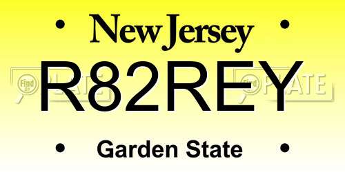 R82REY New Jersey License Plate