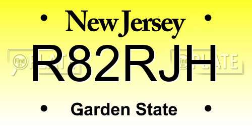 R82RJH New Jersey License Plate