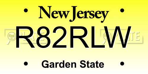 R82RLW New Jersey License Plate