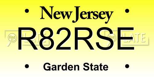 R82RSE New Jersey License Plate