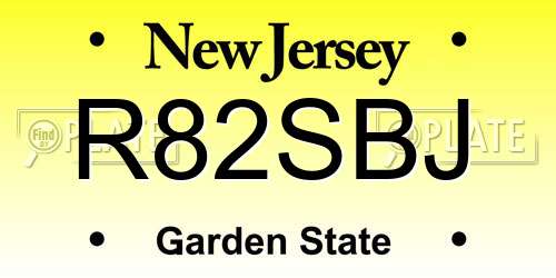 R82SBJ New Jersey License Plate