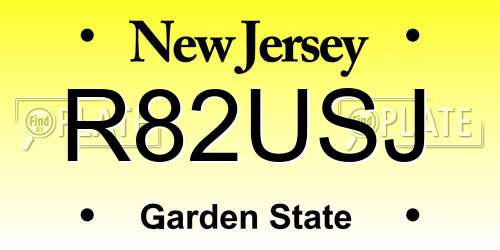 R82USJ New Jersey License Plate