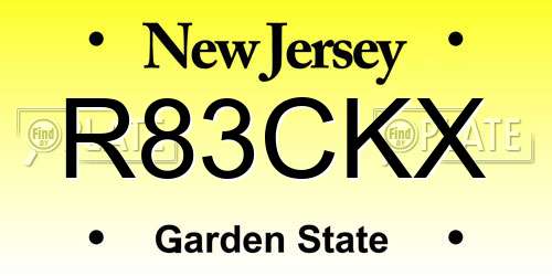 R83CKX New Jersey License Plate