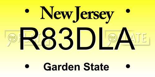 R83DLA New Jersey License Plate