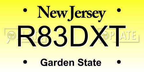 R83DXT New Jersey License Plate