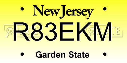 R83EKM New Jersey License Plate