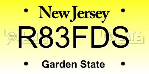 R83FDS New Jersey License Plate
