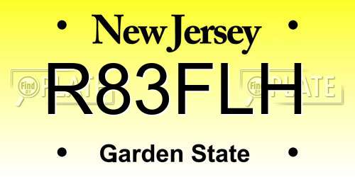 R83FLH New Jersey License Plate