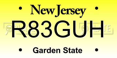 R83GUH New Jersey License Plate