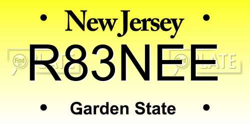 R83NEE New Jersey License Plate