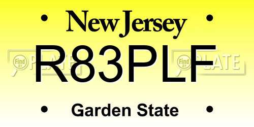 R83PLF New Jersey License Plate