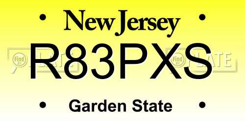 R83PXS New Jersey License Plate
