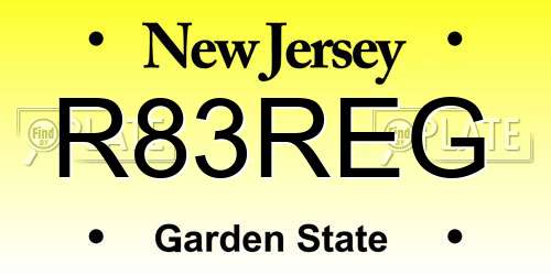 R83REG New Jersey License Plate