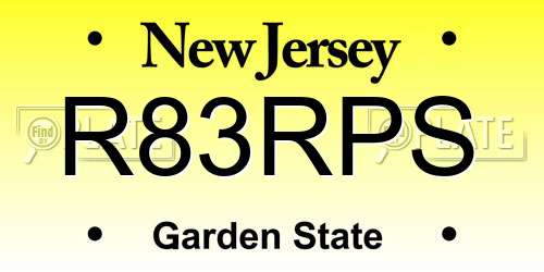 R83RPS New Jersey License Plate