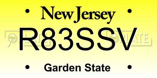 R83SSV New Jersey License Plate