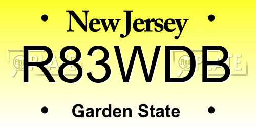 R83WDB New Jersey License Plate