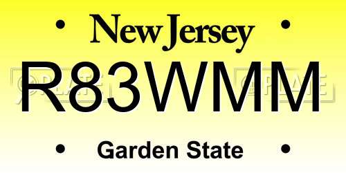 R83WMM New Jersey License Plate