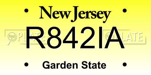R842IA New Jersey License Plate