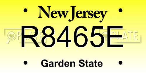 R8465E New Jersey License Plate