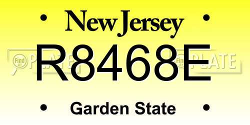 R8468E New Jersey License Plate