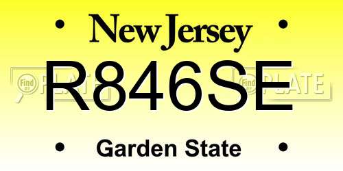 R846SE New Jersey License Plate