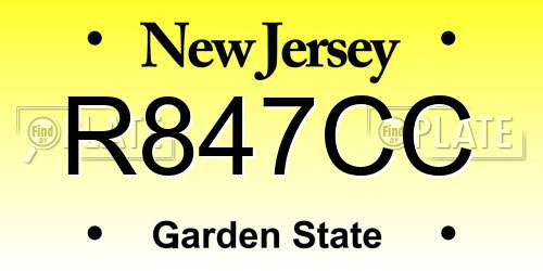 R847CC New Jersey License Plate
