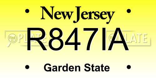 R847IA New Jersey License Plate
