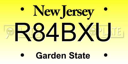R84BXU New Jersey License Plate