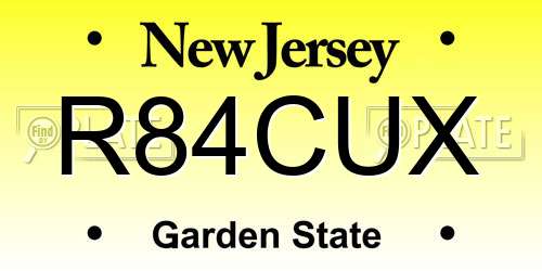 R84CUX New Jersey License Plate