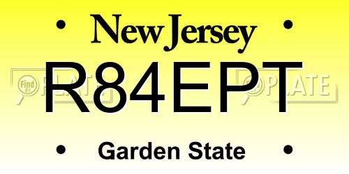 R84EPT New Jersey License Plate