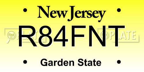 R84FNT New Jersey License Plate