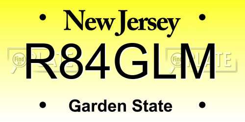 R84GLM New Jersey License Plate