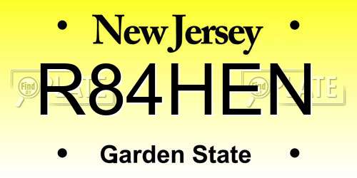 R84HEN New Jersey License Plate