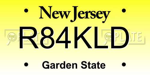 R84KLD New Jersey License Plate