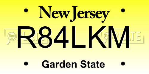 R84LKM New Jersey License Plate