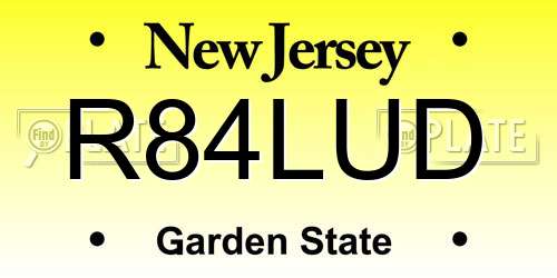 R84LUD New Jersey License Plate