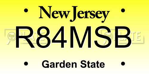 R84MSB New Jersey License Plate