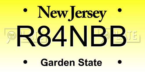 R84NBB New Jersey License Plate