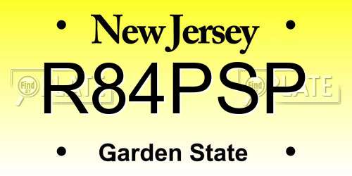 R84PSP New Jersey License Plate