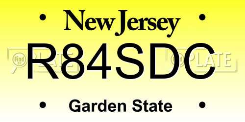 R84SDC New Jersey License Plate