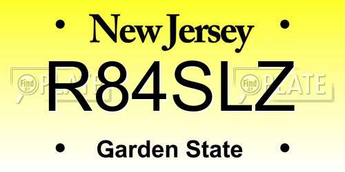 R84SLZ New Jersey License Plate