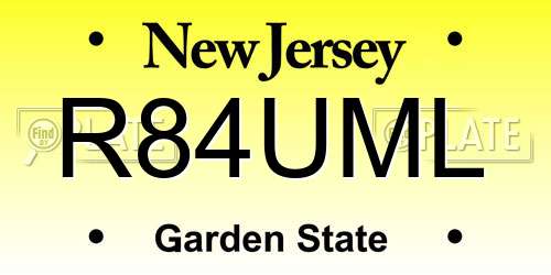 R84UML New Jersey License Plate