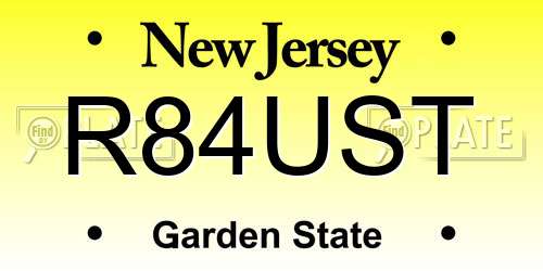 R84UST New Jersey License Plate