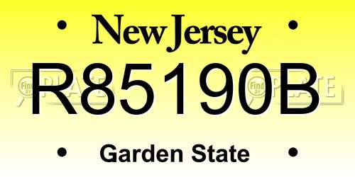 R85190B New Jersey License Plate