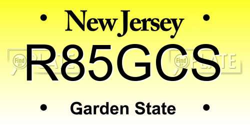 R85GCS New Jersey License Plate