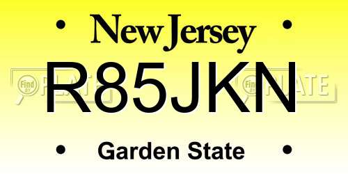 R85JKN New Jersey License Plate