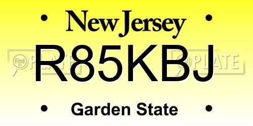 R85KBJ New Jersey License Plate