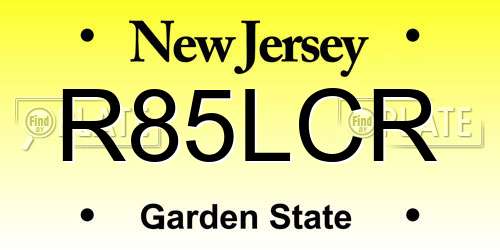 R85LCR New Jersey License Plate