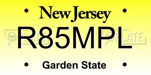 R85MPL New Jersey License Plate