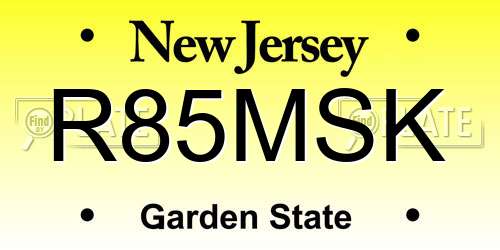 R85MSK New Jersey License Plate